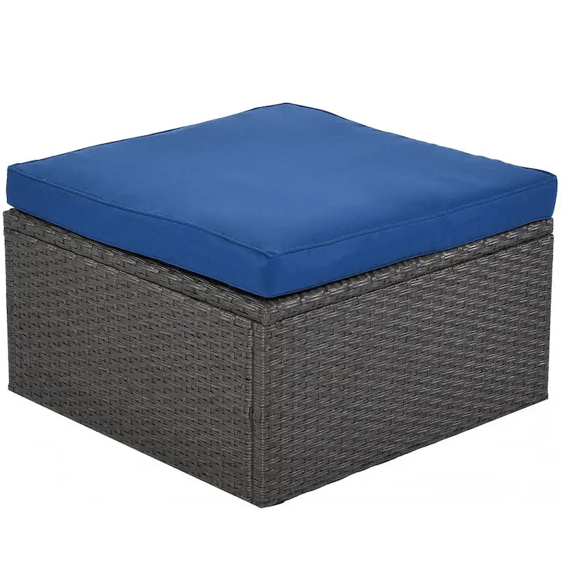 Outdoor Patio Rectangle Daybed with Retractable Canopy, Wicker Sectional Seating with Washable Cushions, Backyard, Porch