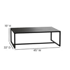 All-Weather Commercial Grade Indoor/Outdoor Steel Patio Coffee Table - 32D x 45W x 15H