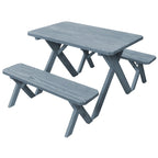 Pressure Treated Pine 4' Cross-Leg Picnic Table with 2 Benches