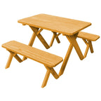 Pressure Treated Pine 4' Cross-Leg Picnic Table with 2 Benches