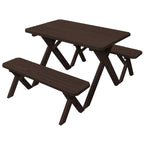 Pressure Treated Pine 4' Cross-Leg Picnic Table with 2 Benches