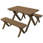 Pressure Treated Pine 4' Cross-Leg Picnic Table with 2 Benches