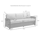 Bradenton Outdoor Wicker Sofa - 80.5 W x 31.75 D x 32.5 H