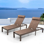 Pellebant 2PCS Quilted Adjustable Chaise Lounge Chair - N/A
