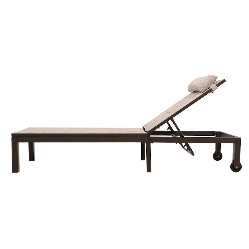 Pellebant 2PCS Quilted Adjustable Chaise Lounge Chair - N/A