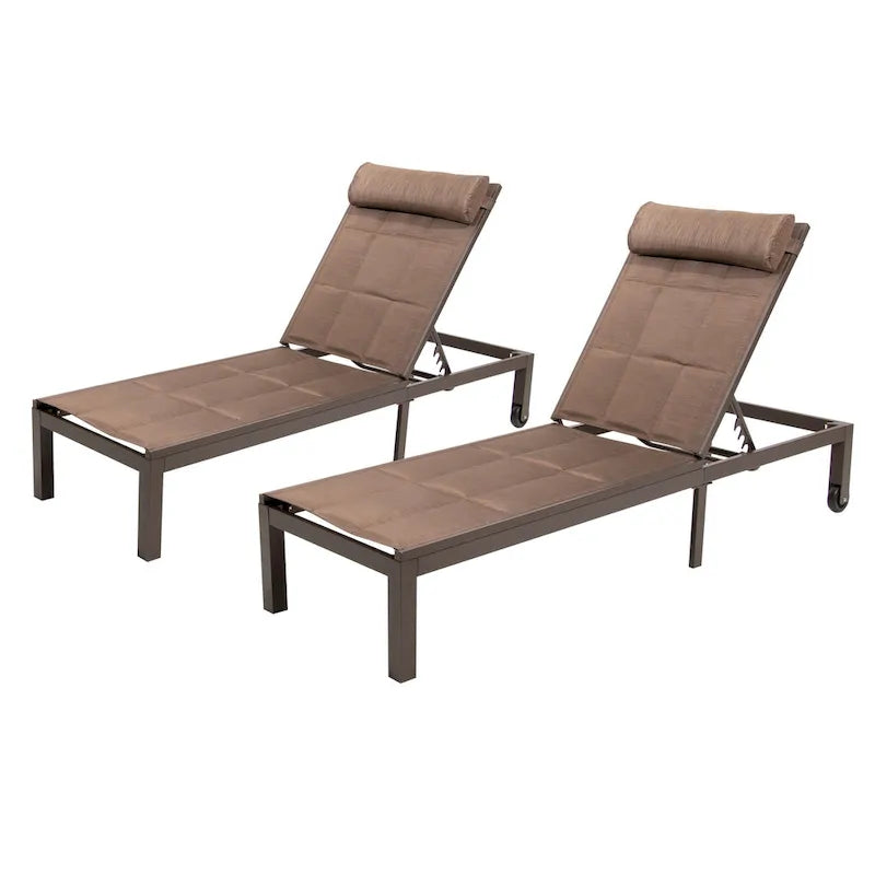 Pellebant 2PCS Quilted Adjustable Chaise Lounge Chair - N/A