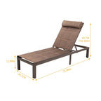 Pellebant 2PCS Quilted Adjustable Chaise Lounge Chair - N/A