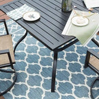 MAISON ARTS 5-Piece Patio Dining Set with 4 Swivel Cushioned Chairs and a 37 Weather Resistant Table
