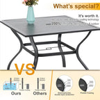 MAISON ARTS 5-Piece Patio Dining Set with 4 Swivel Cushioned Chairs and a 37 Weather Resistant Table
