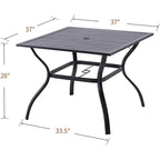 MAISON ARTS 5-Piece Patio Dining Set with 4 Swivel Cushioned Chairs and a 37 Weather Resistant Table