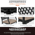 MAISON ARTS 5-Piece Patio Dining Set with 4 Swivel Cushioned Chairs and a 37 Weather Resistant Table