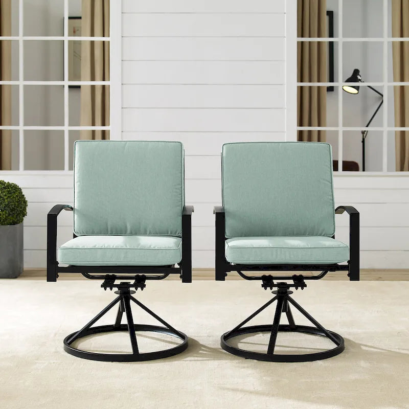 Crosley Kaplan 2Pc Outdoor Dining Swivel Chair Set - 24.75W x 25D x 37H