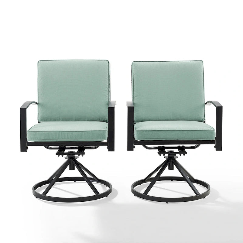 Crosley Kaplan 2Pc Outdoor Dining Swivel Chair Set - 24.75W x 25D x 37H