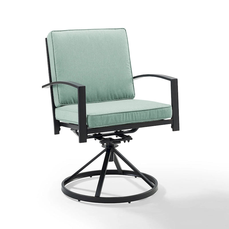 Crosley Kaplan 2Pc Outdoor Dining Swivel Chair Set - 24.75W x 25D x 37H