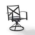 Crosley Kaplan 2Pc Outdoor Dining Swivel Chair Set - 24.75W x 25D x 37H