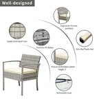3-piece Patio Wicker ConversationSet with Coffee Table