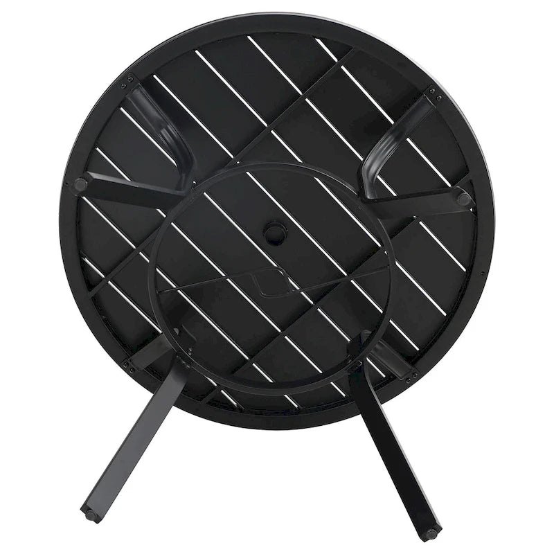 MAISON ARTS 5 Piece Metal Patio Dining Set, 4 Swivel Armrest Chairs with Cushion and 37.8 Round Table with 1.57 Umbrella Hole