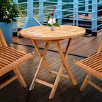 Chic Teak California Teak Wood Outdoor Folding Bistro Dining Table, 36 inch