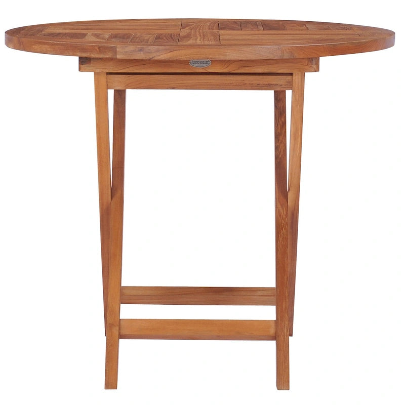 Chic Teak California Teak Wood Outdoor Folding Bistro Dining Table, 36 inch