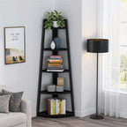 5-Tier Corner Shelf Tower – White / Black / Brown / White & Gold, Freestanding Style