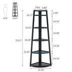 5-Tier Corner Shelf Tower – White / Black / Brown / White & Gold, Freestanding Style