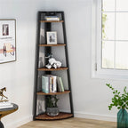 5-Tier Corner Shelf Tower – White / Black / Brown / White & Gold, Freestanding Style