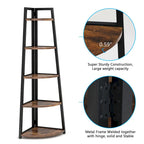 5-Tier Corner Shelf Tower – White / Black / Brown / White & Gold, Freestanding Style