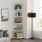 5-Tier Corner Shelf Tower – White / Black / Brown / White & Gold, Freestanding Style
