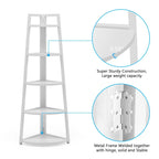 5-Tier Corner Shelf Tower – White / Black / Brown / White & Gold, Freestanding Style