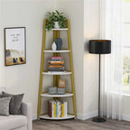 5-Tier Corner Shelf Tower – White / Black / Brown / White & Gold, Freestanding Style