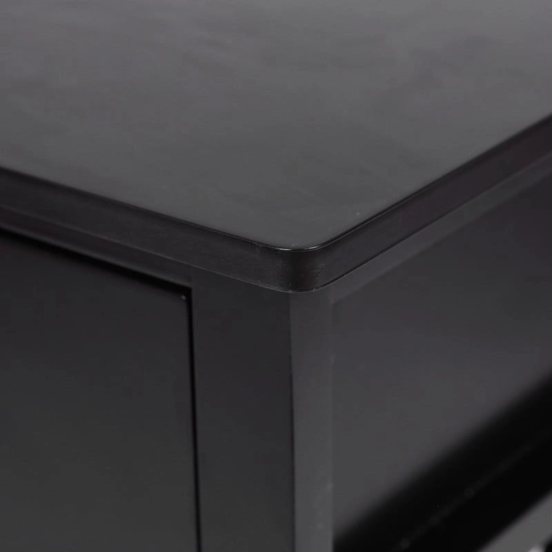 MDF Bedside Table with 2 Drawers – Brown / White / Black, Modern Style, Single