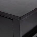 MDF Bedside Table with 2 Drawers – Brown / White / Black, Modern Style, Single
