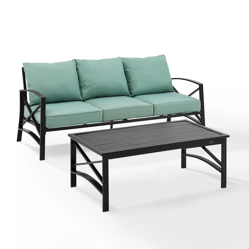 Crosley Kaplan 2Pc Outdoor Sofa Set - 79 W x 65 D x 32 H