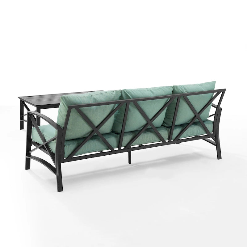 Crosley Kaplan 2Pc Outdoor Sofa Set - 79 W x 65 D x 32 H
