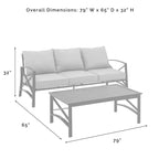 Crosley Kaplan 2Pc Outdoor Sofa Set - 79 W x 65 D x 32 H