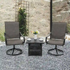 MAISON ARTS 3-Piece Metal Bistro Patio Dining Furniture Set