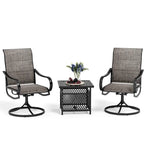 MAISON ARTS 3-Piece Metal Bistro Patio Dining Furniture Set