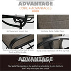 MAISON ARTS 3-Piece Metal Bistro Patio Dining Furniture Set