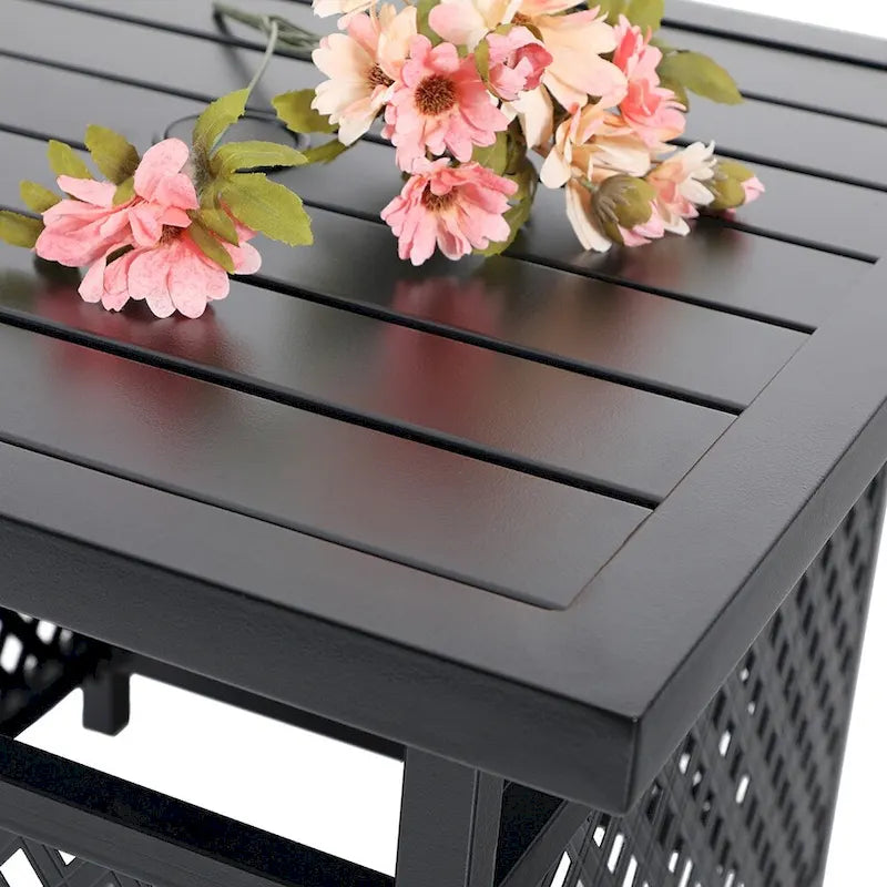 MAISON ARTS 3-Piece Metal Bistro Patio Dining Furniture Set