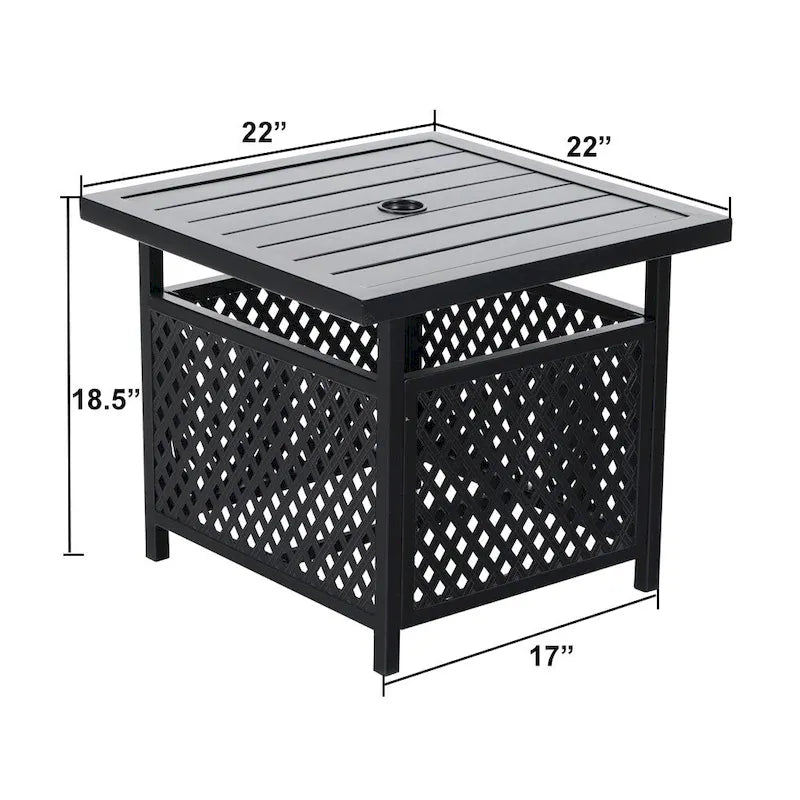 MAISON ARTS 3-Piece Metal Bistro Patio Dining Furniture Set