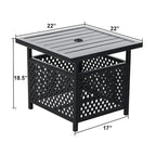 MAISON ARTS 3-Piece Metal Bistro Patio Dining Furniture Set