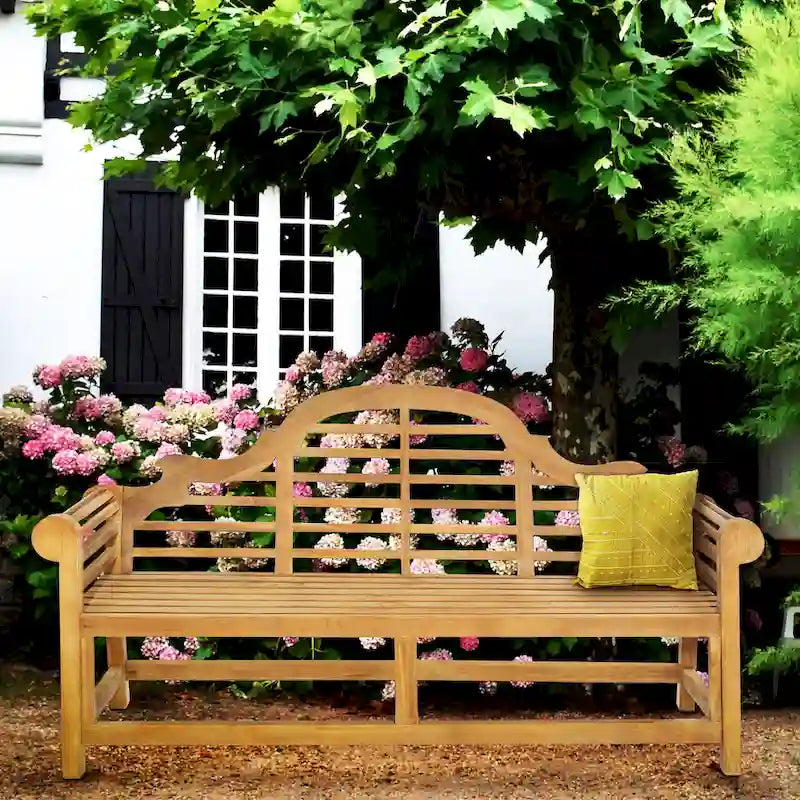 Seven Seas Teak Marlborough Outdoor Teak Wood Patio Bench, 6 Foot