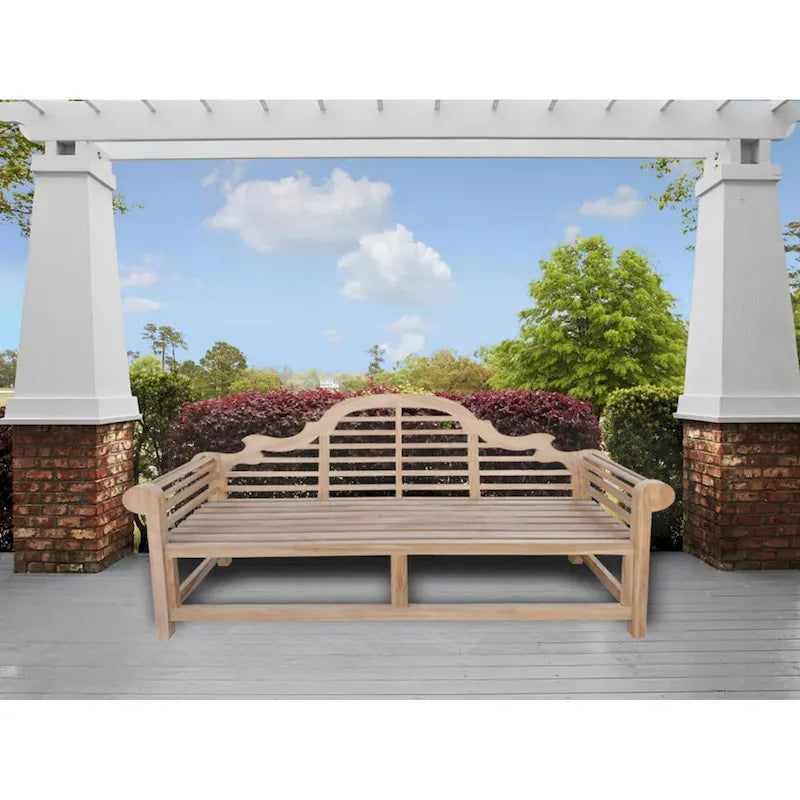 Seven Seas Teak Marlborough Outdoor Teak Wood Patio Bench, 6 Foot