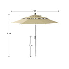 MAISON ARTS 6-Piece Metal Patio Dining Set: 4 Swivel Chairs, 1 Steel Frame Square 37 Table and 1x10ft 3-Tier Red Umbrella