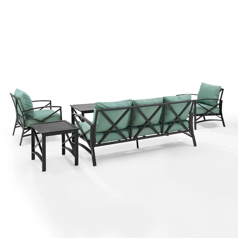 Crosley Kaplan 5Pc Outdoor Sofa Set - 147 W x 68.5 D x 32 H