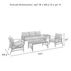 Crosley Kaplan 5Pc Outdoor Sofa Set - 147 W x 68.5 D x 32 H