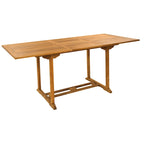 Chic Teak Elzas Rectangular Teak Wood Outdoor Extension Bar Table, 71 to 95 inch (Table Only)