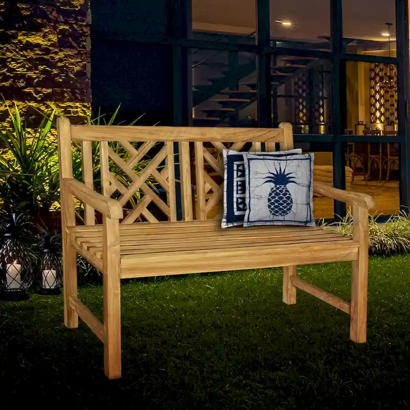 Seven Seas Teak Saint Thomas Outdoor Teak Wood Patio Bench, 4 Foot