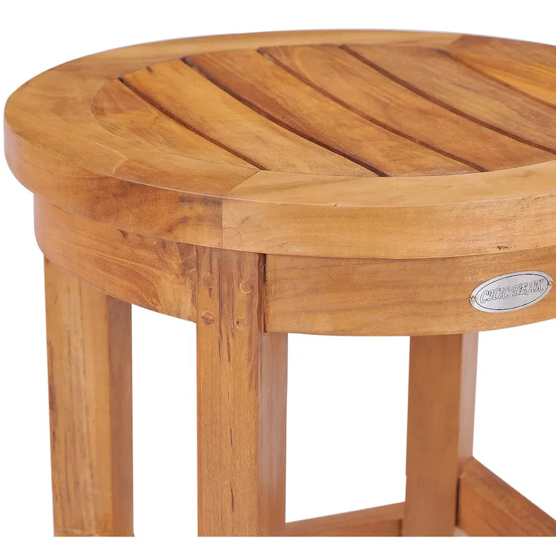 Chic Teak Santiago Indoor/ Outdoor Round Counter Stool, 24 inch