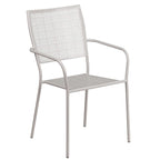 28 Square Indoor-Outdoor Steel Patio Table Set with 4 Square Back Chairs